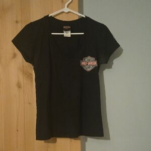 Harley-Davidson Black V-Neck Tee